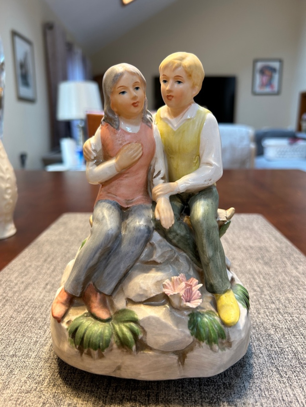 Vintage Musical Porcelain Couple “The Godfather Theme” Music Box